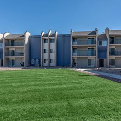 Blue and gray buildings at Parc at Prairie Grass, located in Colorado Springs, CO