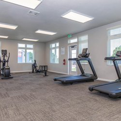 Fitness center with cardio equipment at Parc at Prairie Grass, located in Colorado Springs, CO